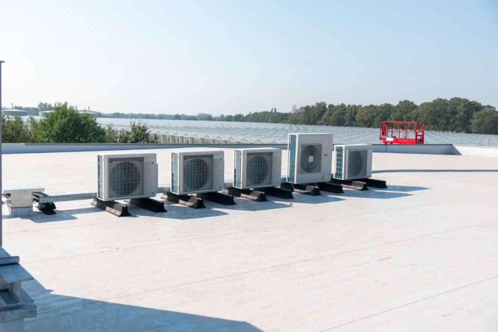 Air conditioning unit outdoors