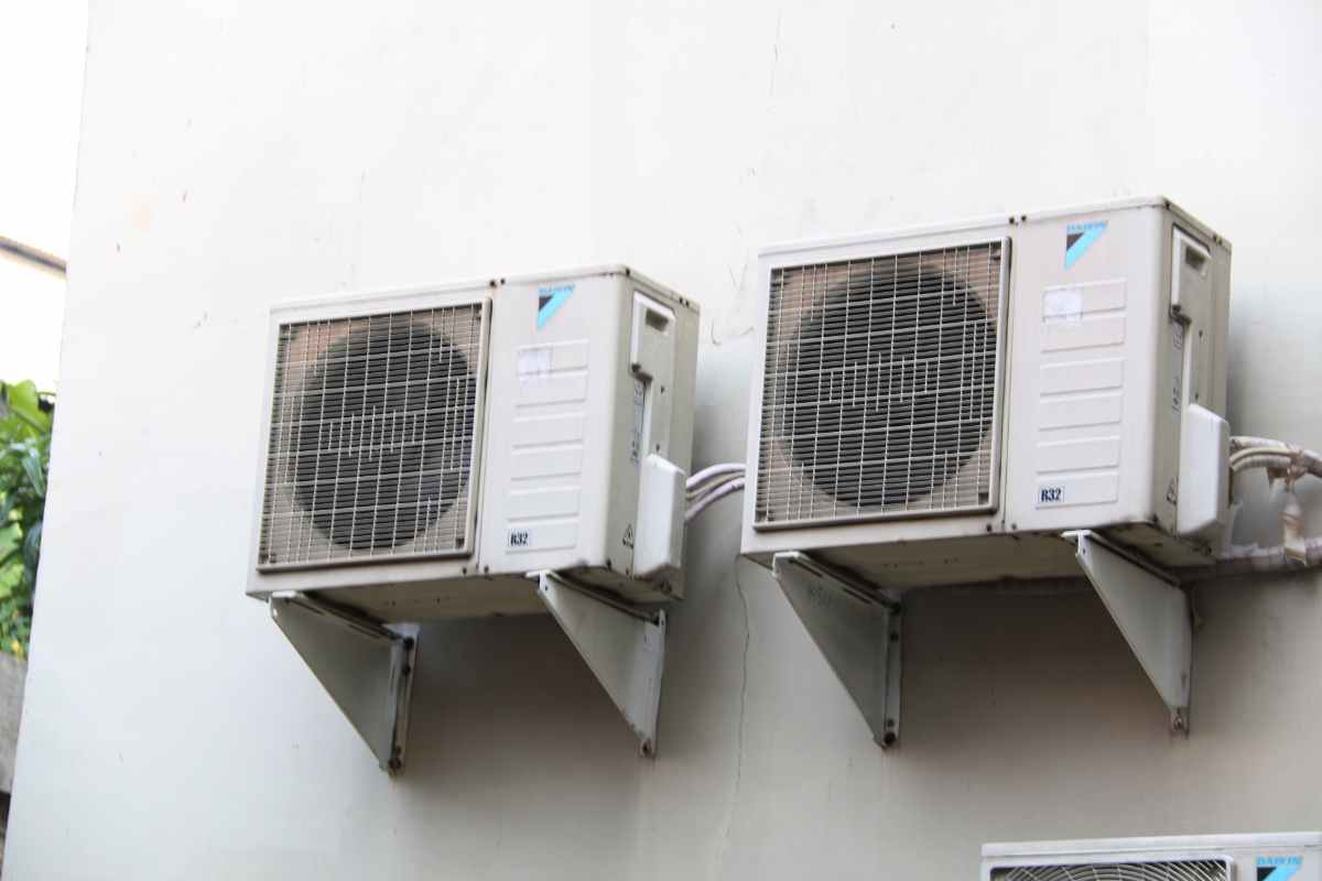 Air conditioning unit outdoors