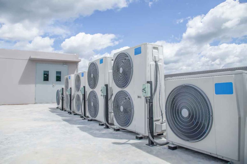 Air conditioning unit outdoors