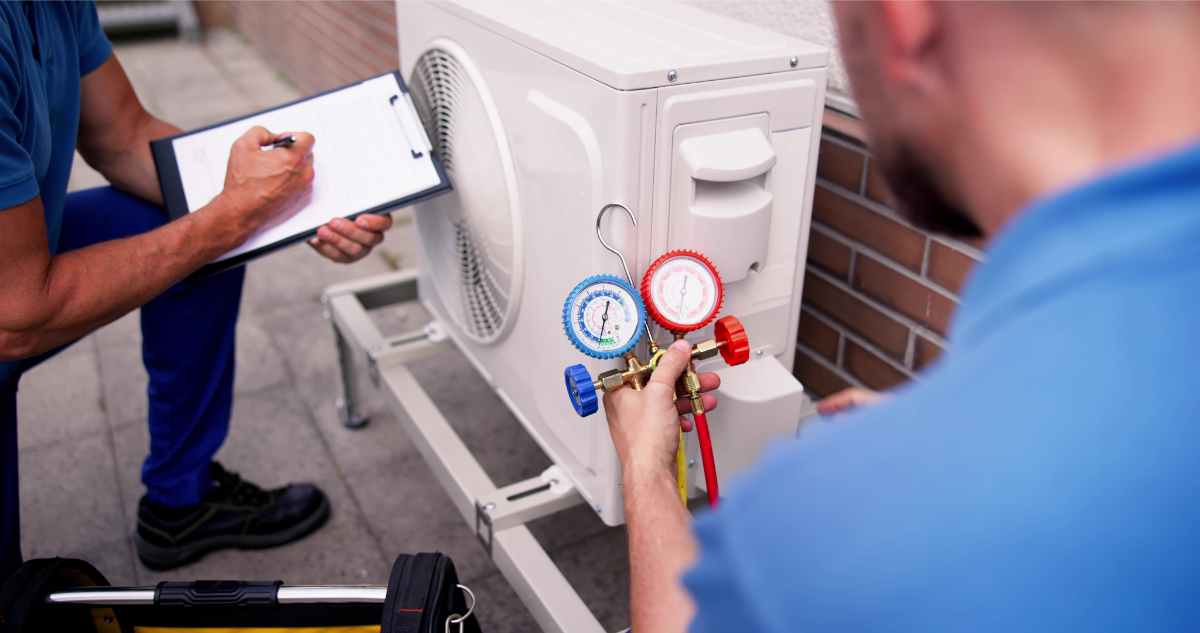 Air conditioning unit on wall
