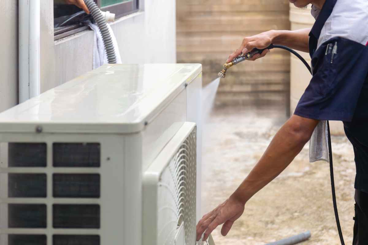 Two outdoor air conditioning units