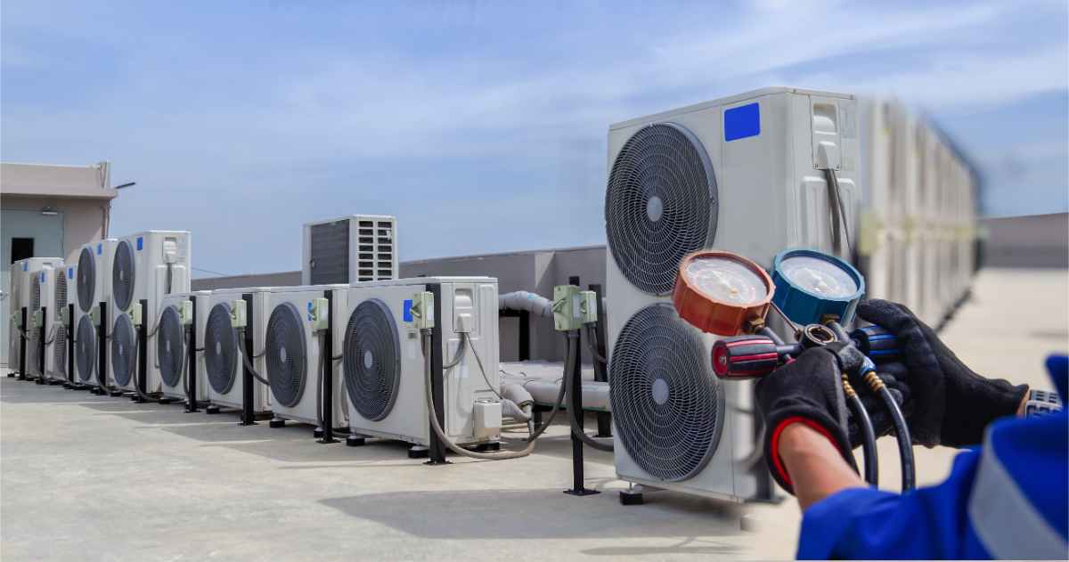 Two outdoor air conditioning units